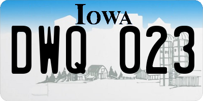 IA license plate DWQ023