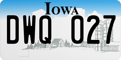 IA license plate DWQ027