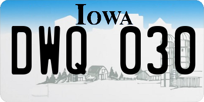 IA license plate DWQ030