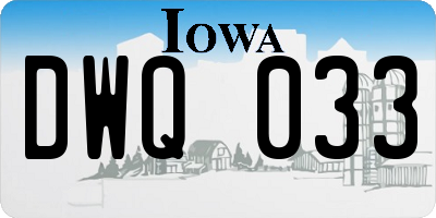 IA license plate DWQ033