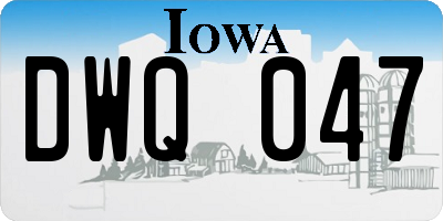 IA license plate DWQ047
