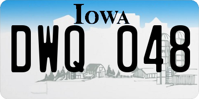 IA license plate DWQ048