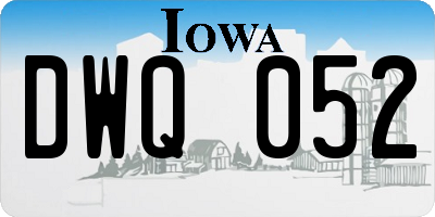 IA license plate DWQ052