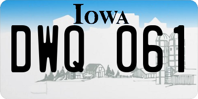 IA license plate DWQ061