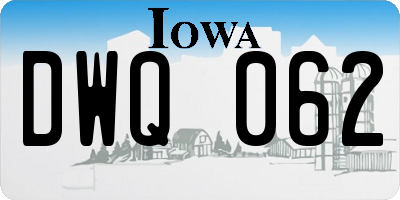IA license plate DWQ062