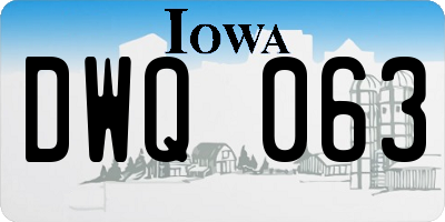IA license plate DWQ063
