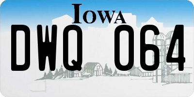 IA license plate DWQ064