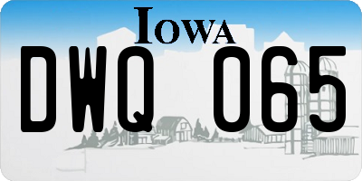IA license plate DWQ065