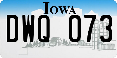 IA license plate DWQ073