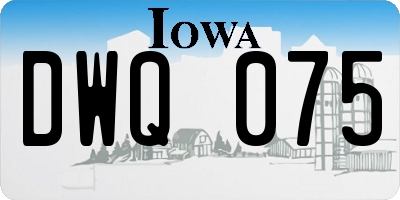 IA license plate DWQ075