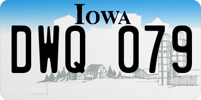 IA license plate DWQ079