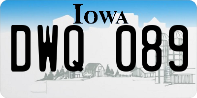IA license plate DWQ089