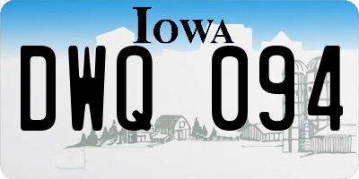IA license plate DWQ094