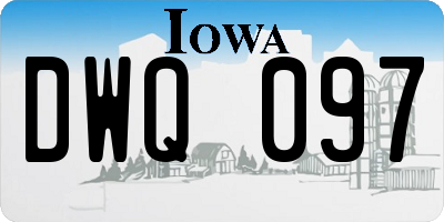 IA license plate DWQ097