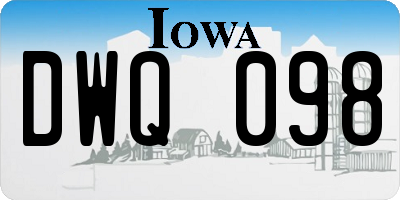 IA license plate DWQ098