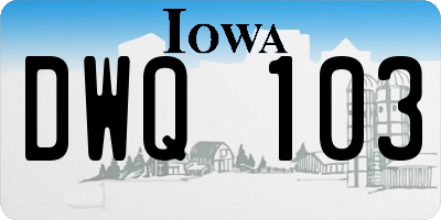 IA license plate DWQ103