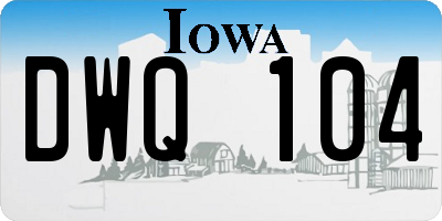 IA license plate DWQ104