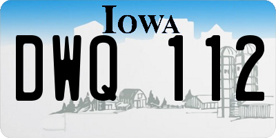 IA license plate DWQ112