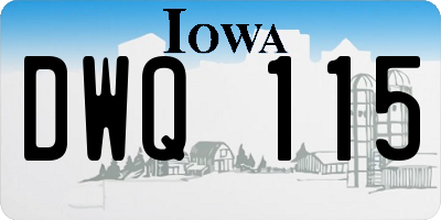 IA license plate DWQ115