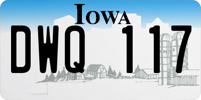 IA license plate DWQ117