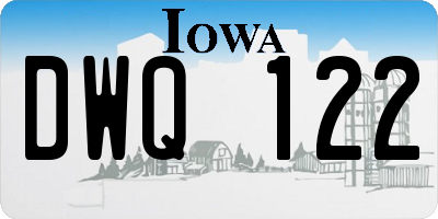 IA license plate DWQ122
