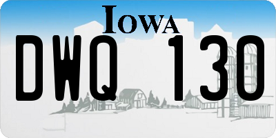 IA license plate DWQ130