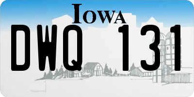 IA license plate DWQ131