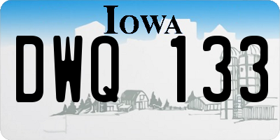 IA license plate DWQ133