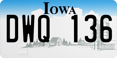IA license plate DWQ136