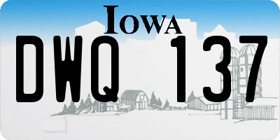 IA license plate DWQ137