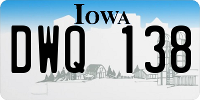 IA license plate DWQ138