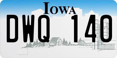 IA license plate DWQ140