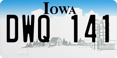 IA license plate DWQ141