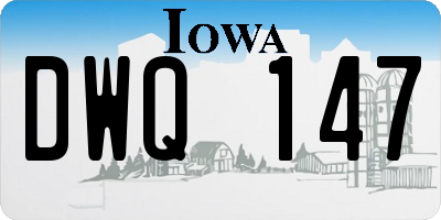 IA license plate DWQ147