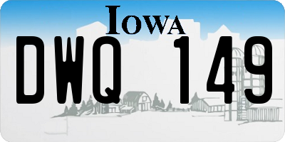 IA license plate DWQ149