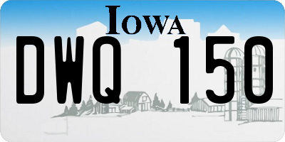 IA license plate DWQ150