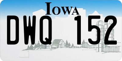 IA license plate DWQ152