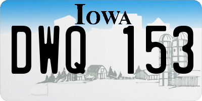 IA license plate DWQ153