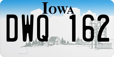 IA license plate DWQ162