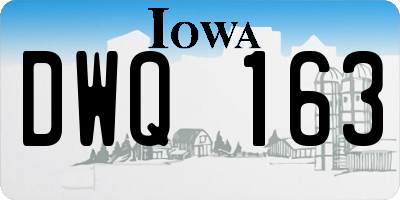 IA license plate DWQ163