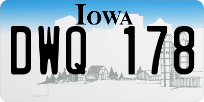 IA license plate DWQ178