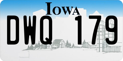 IA license plate DWQ179
