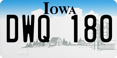 IA license plate DWQ180