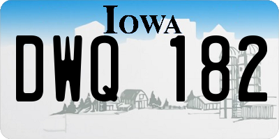 IA license plate DWQ182