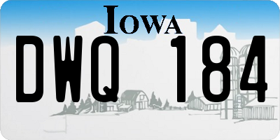 IA license plate DWQ184