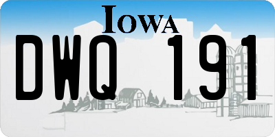 IA license plate DWQ191
