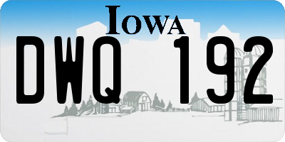 IA license plate DWQ192