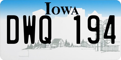 IA license plate DWQ194