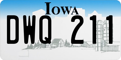 IA license plate DWQ211