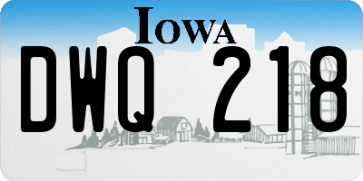 IA license plate DWQ218